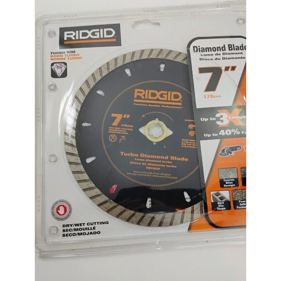 RIDGID 7 in. Turbo Diamond Blade HD-TB70CP. Circular Saw Dry/Wet Cutting New - Picture 2 of 11
